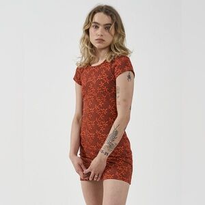 open lace back dress Red Cutout Maxi Dress